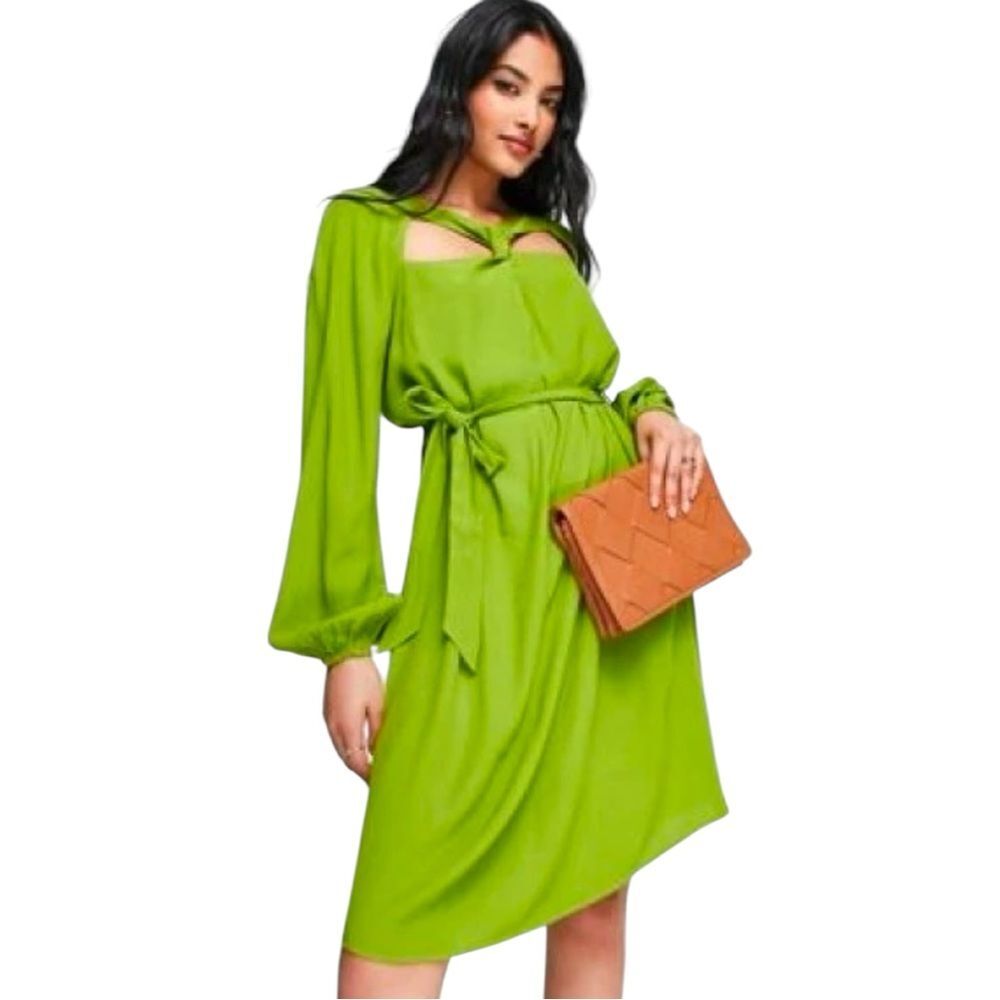 Vero Moda Aware Twist Front Mini Dress with Tie Waist Size Medium
